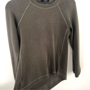 NUX Olive green high low long sleeve sweater.